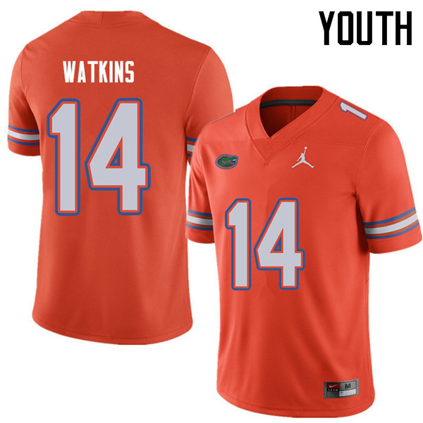 Jordan Brand Youth #14 Jaylen Watkins Florida Gators College Football Jerseys Sale-Orange - Click Image to Close